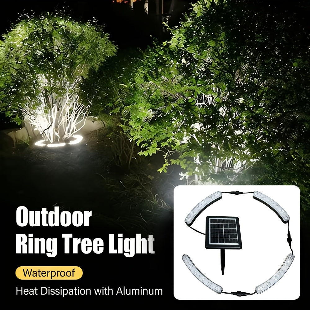 Solar Tree and Lawn Lamp for Outdoor Courtyard, Landscape and Large Potted Plant Lighting, One-Pack White, Warm or Color Light Options for Garden Decor