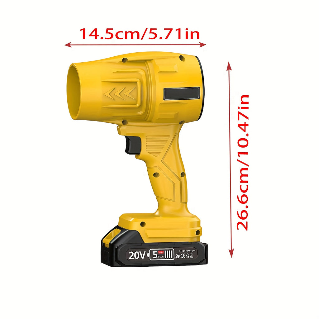 Battery-Powered Leaf Blower with Two-Battery Kit Options, Yellow or Green Cordless Air Blower for Yard Cleanup, Loose Leaves, Dust and Car Drying Projects