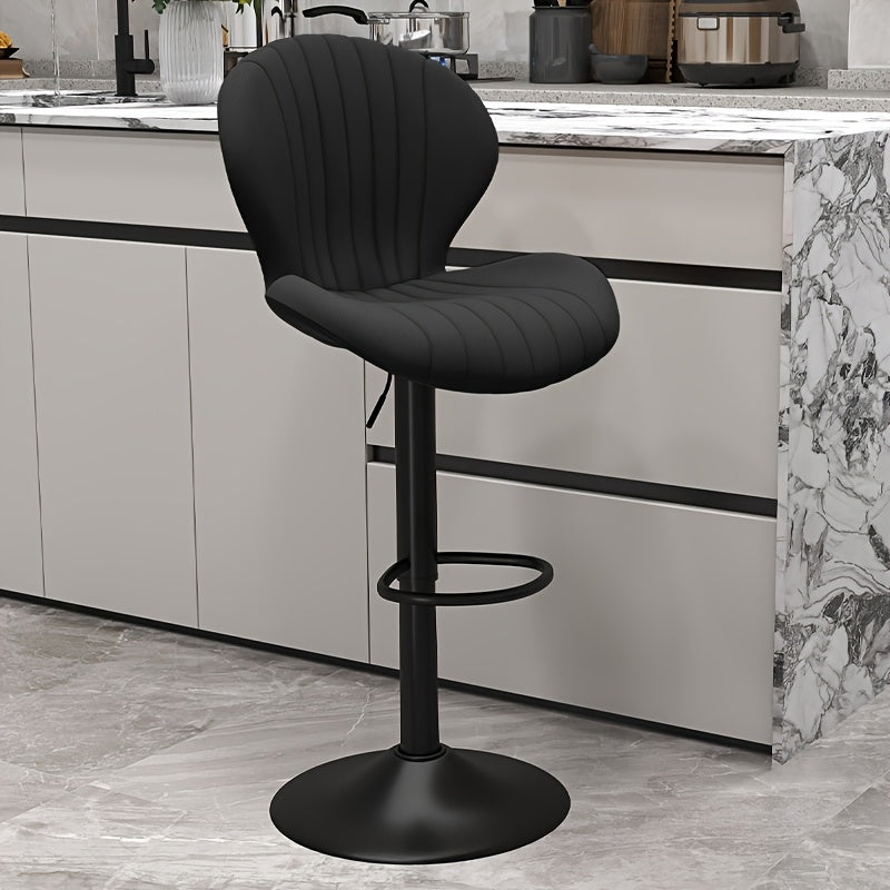 High Back Swivel Bar Stools with Adjustable Upholstered Seats for Kitchen Island, Home Bar and Dining Room, Sets of 1, 2, 3 or 4 in Five Colors