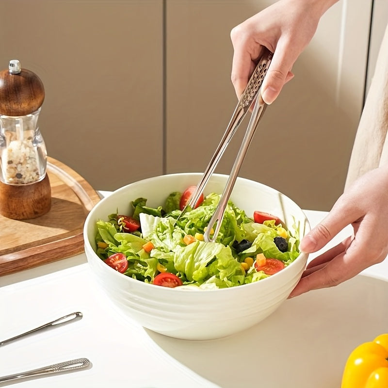 Multipurpose Stainless Steel Food Tongs, 24cm or 28cm Serving Utensil Options for Bread, Ice, Barbecue Meals, Baking Tasks and Camping Kitchen Preparation