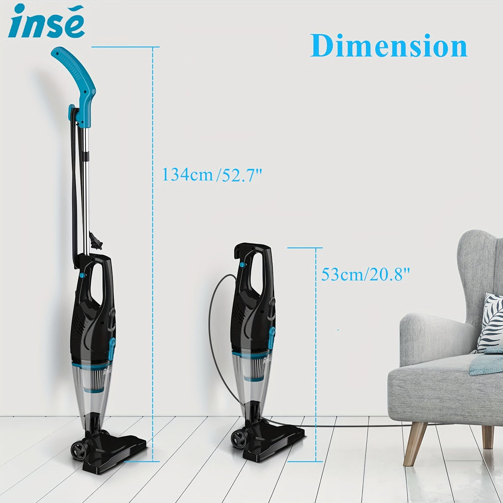 Corded Stick Vacuum Cleaner INSE R3S with Listed 400W Motor, 16kPa Suction, 3.75lb Weight and 6m Cord for Hardwood Floors, Low-Pile Carpet and Pet Hair