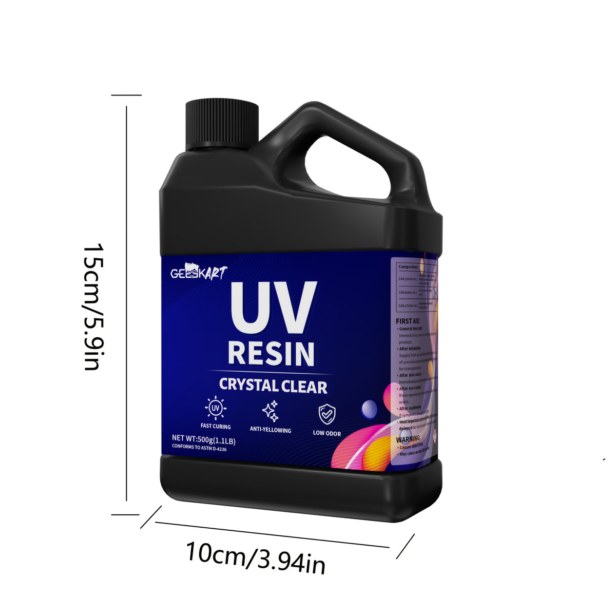 UV Craft Resin in Clear Hard-Type Formula, 500g, 2.2LB or 4.41LB Options for Light-Curing Jewelry Making, Handmade Charms and Decorative Hobby Projects