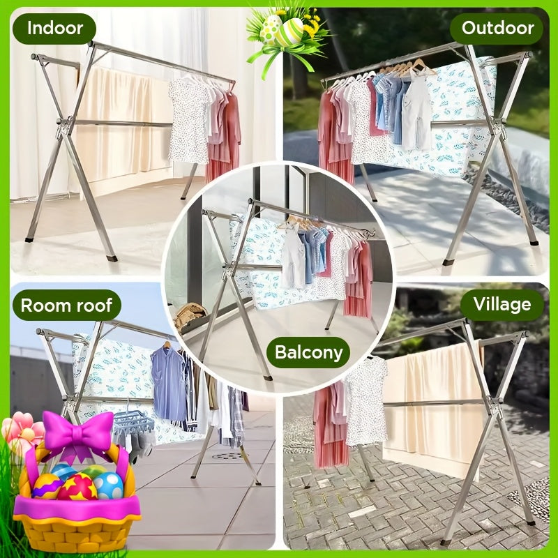 Retractable Clothes Drying Rack with Stainless Steel Construction and Folding Design, 42.52–62.99 or 48.43–78.74 Inch Length Options for Laundry Air Drying