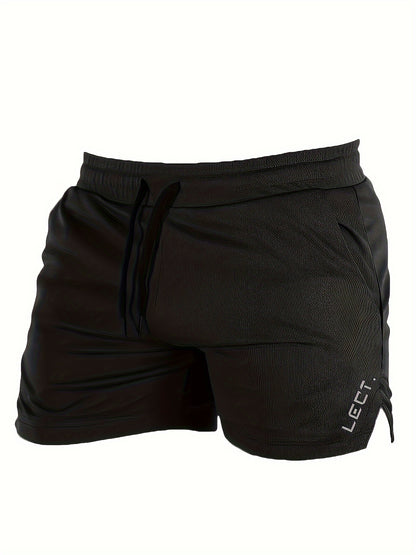 Men's Three-Quarter Fitness Shorts with Slim Stretch Styling, Lightweight Workout Pants for Running and Gym Routines in Black, Grey or Olive Green, S–XL