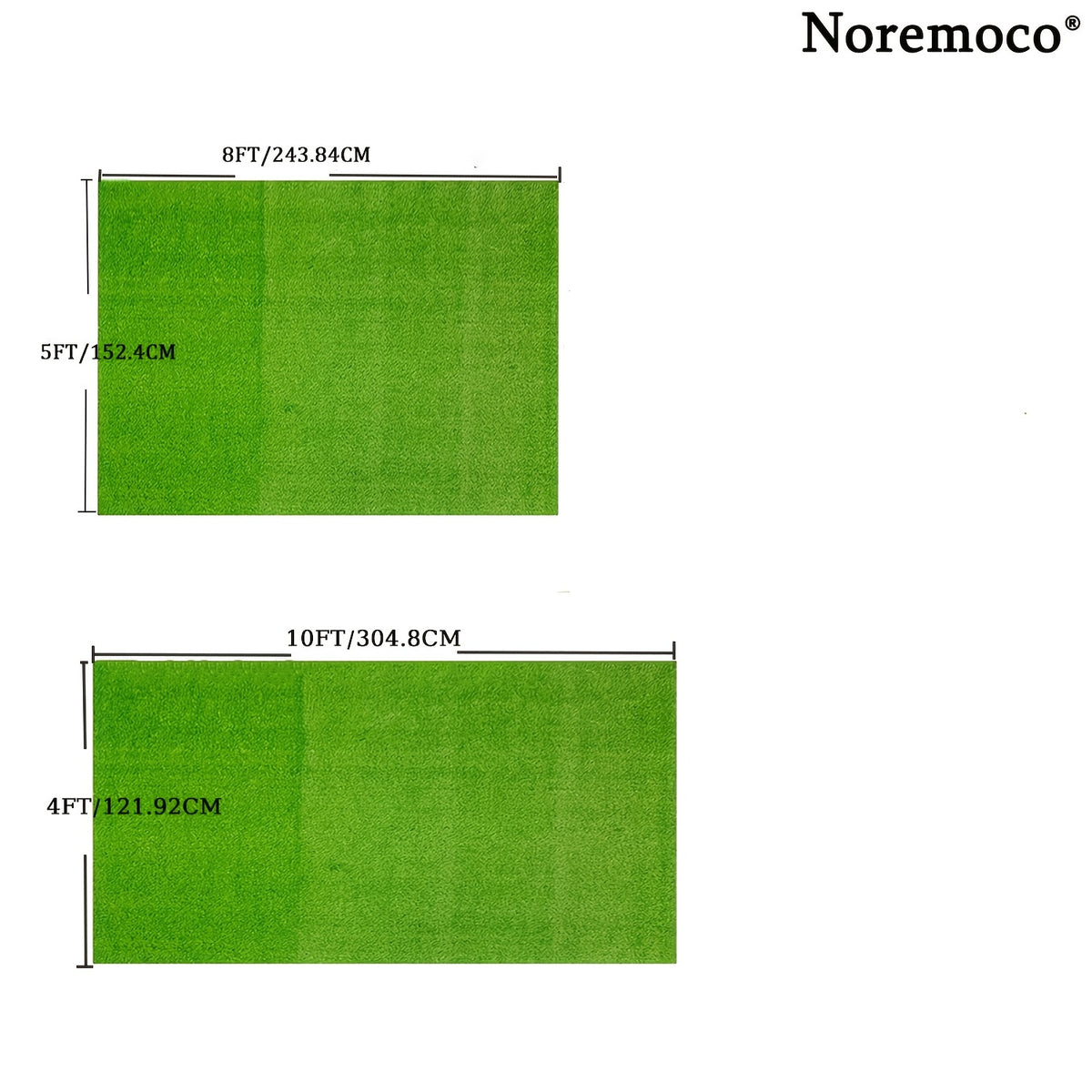Artificial Turf Outdoor Rug in 5ft x 8ft or 4ft x 10ft Size Options, Fake Grass Mat for Decorative Patio Arrangements, Garden Displays and Backyard Party Planning