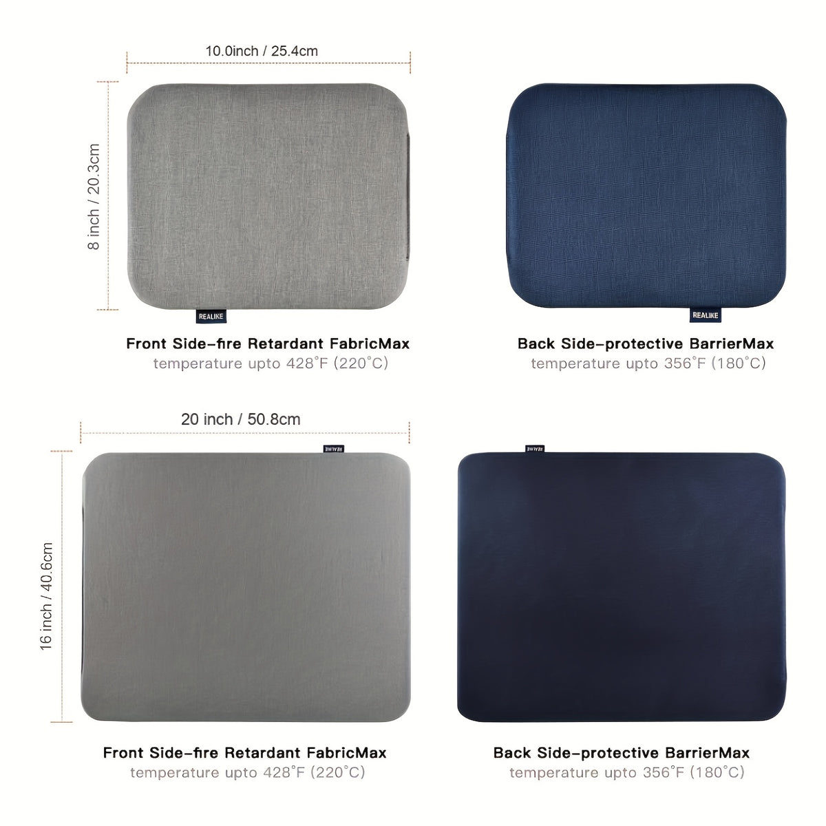 Heat Press Insulation Mat in Gray, Double-Sided Craft Pressing Pad with Four Size Options for Compatible Heat Transfer Projects and DIY Fabric Ironing