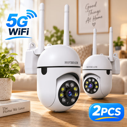 Plug-In Indoor Monitoring Camera Kits with Two-Pack 5MP WiFi or Four-Pack 4G Plus WiFi Labels, Listed Motion Detection, Two-Way Audio and Color Night Vision