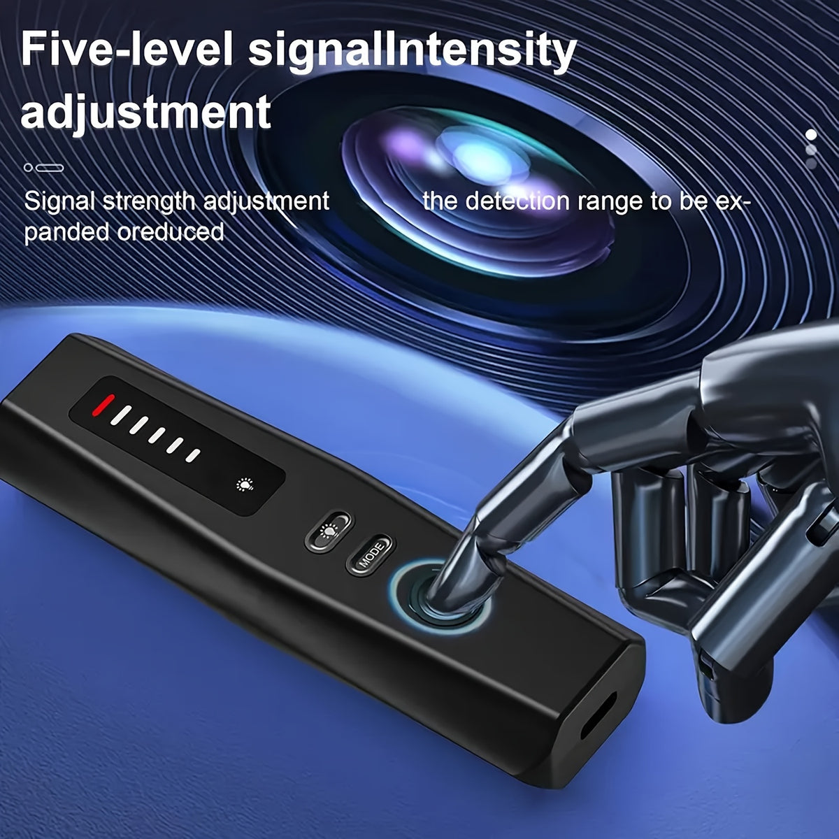 Hidden Camera Detector and RF Signal Scanner, Portable Rechargeable Anti-Spy Bug Finder for Hotel Travel, Home, Office and Car Checks