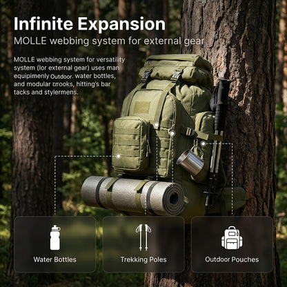 Men's Outdoor Travel Backpack with Double-Shoulder Carry and Removable Flag Patch Reference, Gray, Desert, Khaki or Black-3 Options for Everyday Trip Packing