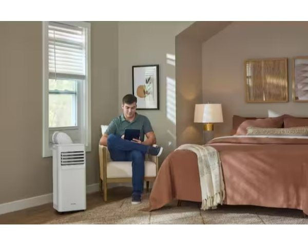 Vissani Portable Air Conditioner in White, 115V 3-in-1 Unit with Remote, 24-Hour Timer, Washable Filter and Casters, 5000 or 6000 BTU-Labeled Options