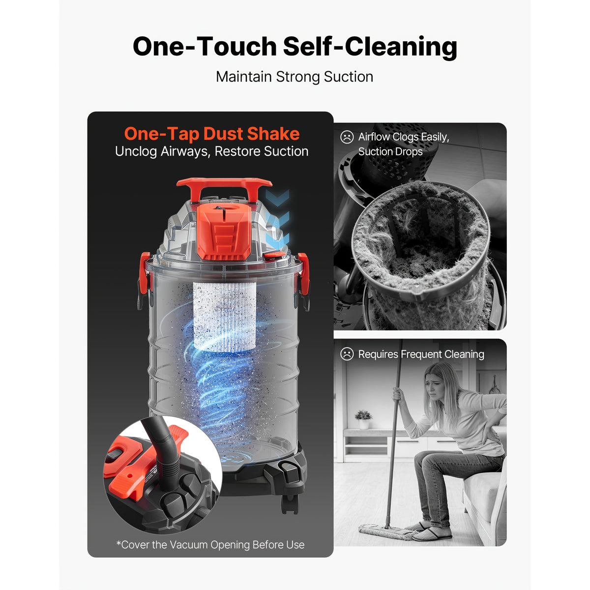 Commercial Wet Dry Vacuum Cleaner with Listed 120V US Plug, Corded S001 Model Reference and Filter, 22L or 30L Plastic Capacity Options for Cleanup