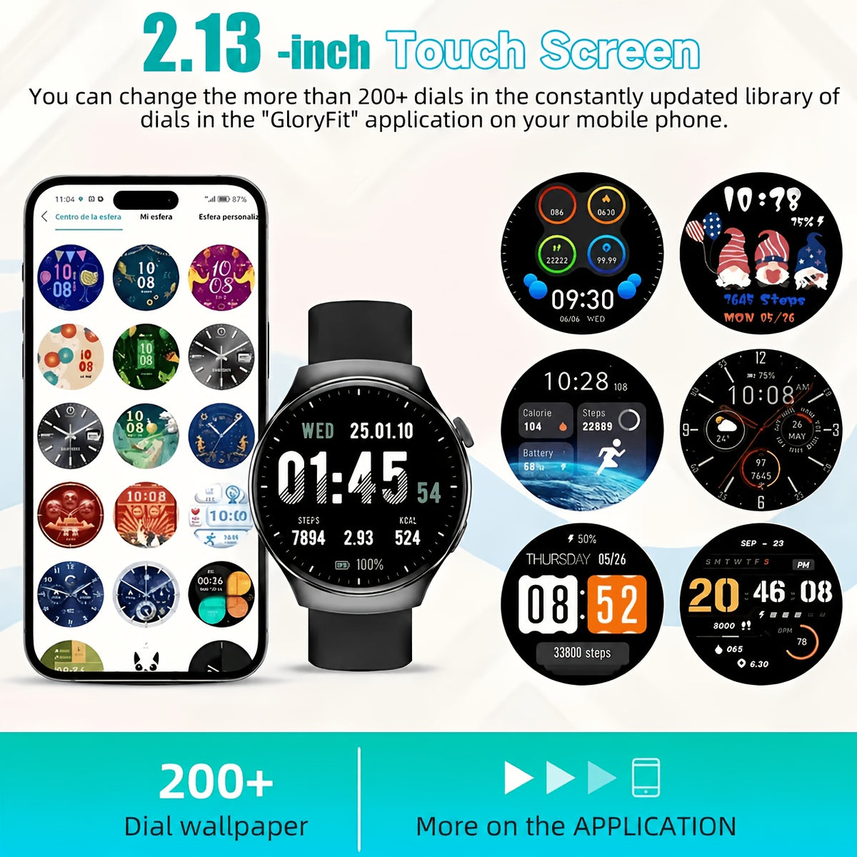 Bluetooth Call Smart Watch for Men and Women, Silicone Strap Smartwatch with Call Answering & Dialing, Fitness Tracker, Pedometer, Calorie Counter, Sport Modes, Remote Camera, Music Control, Alarm