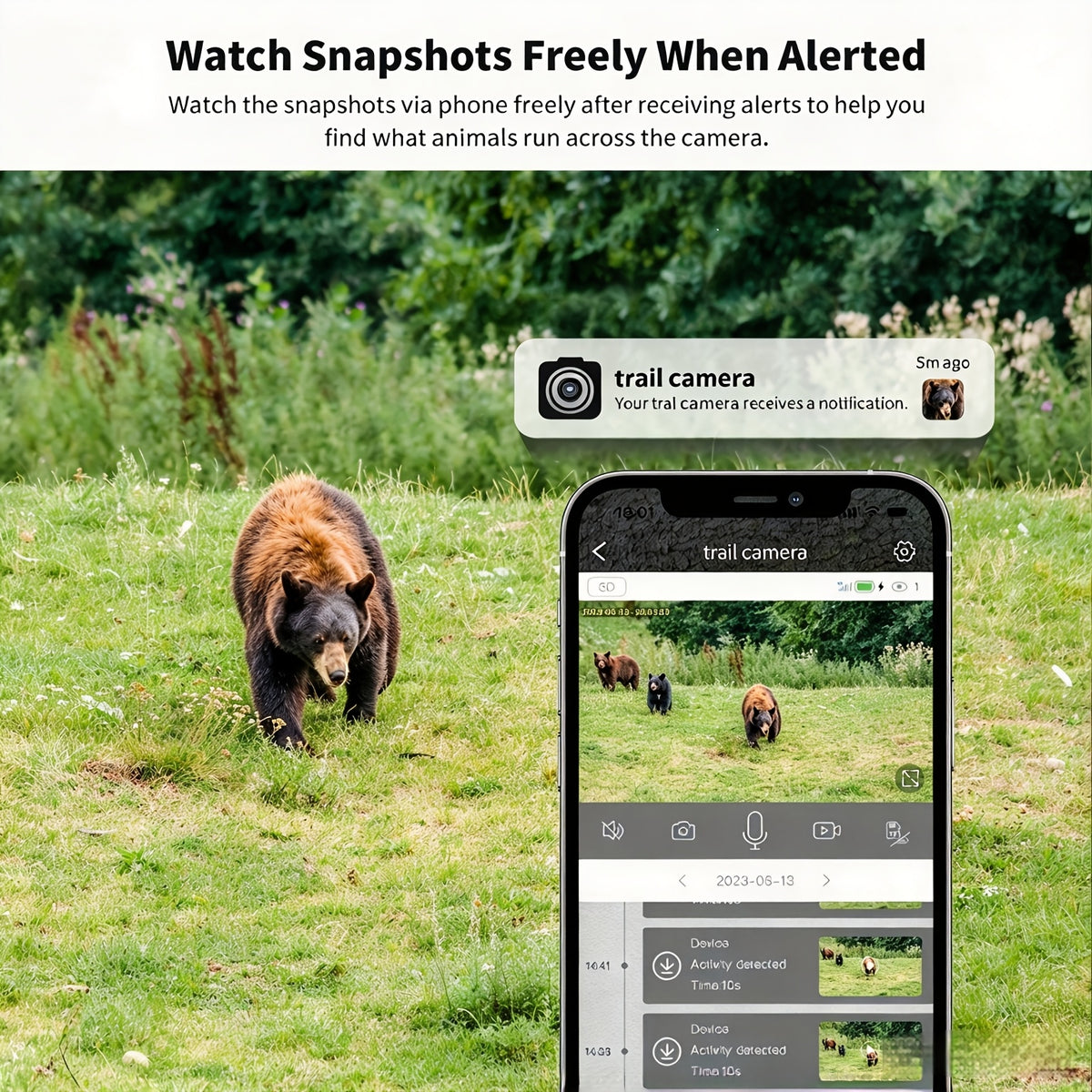 Cellular Trail Camera with Listed 4K Live View, 4W Solar Panel, 0.2-Second Trigger and 120° Lens, Ucon App Wildlife Monitoring with Two-Pack Option