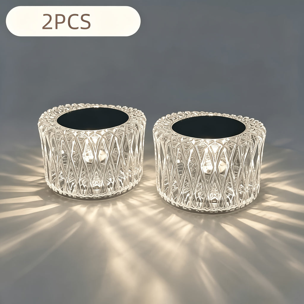 Color Changing Crystal Table Lamps, 2-Pack USB LED Bedside Lights with 16 Colors, Touch Control and 3 Brightness Levels for Bedroom & Party Decor