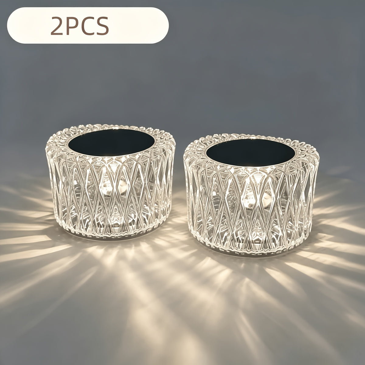 Color Changing Crystal Table Lamps, 2-Pack USB LED Bedside Lights with 16 Colors, Touch Control and 3 Brightness Levels for Bedroom & Party Decor