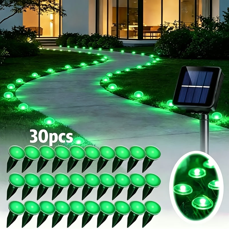 Solar Garden Stake Lights with Six Separate Color Options, Listed 30 LEDs and IP66 Rating for Decorative Lawn Borders, Outdoor Gatherings and Holiday Displays