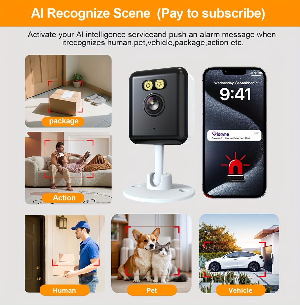 1080P Home Security Camera 4-Pack with WiFi, Full-Color Night Vision, Two-Way Audio, App Control and Listed Alexa Support for Indoor Motion Monitoring