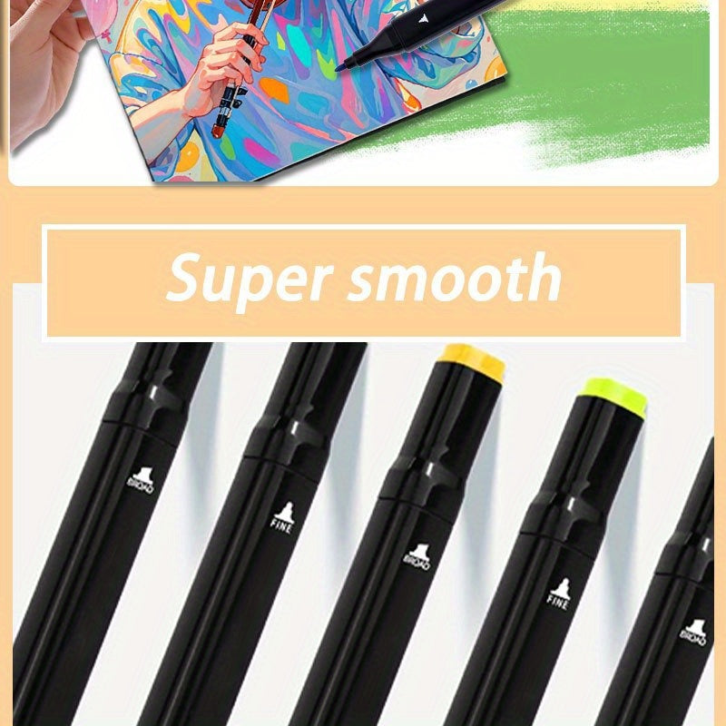 Drawing Marker Set with Dual Tips and Listed A4 Sketchbook, 168, 204 or 262 Color Options for Sketching, Coloring, Illustration and Creative Office Art Projects
