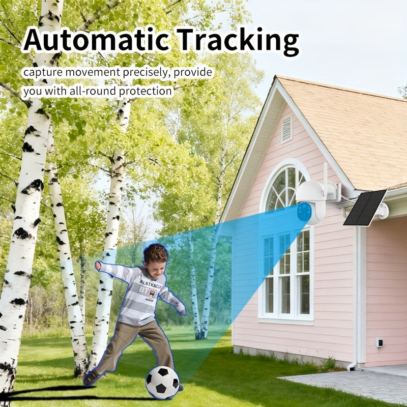 Solar-Charging WiFi Security Cameras with Listed 2MP Video, App Pan-Tilt Control, AI Detection, Color Night Vision and Sound-Light Alarms, 1pc or 2pcs Options