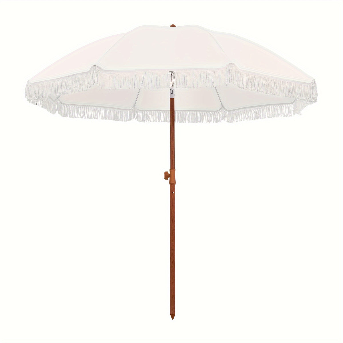 Eight-Rib Patio Umbrella with Push-Button Tilt Adjustment for Outdoor Garden and Courtyard Seating, Beige, Blue Pinstripe and White Style Selections