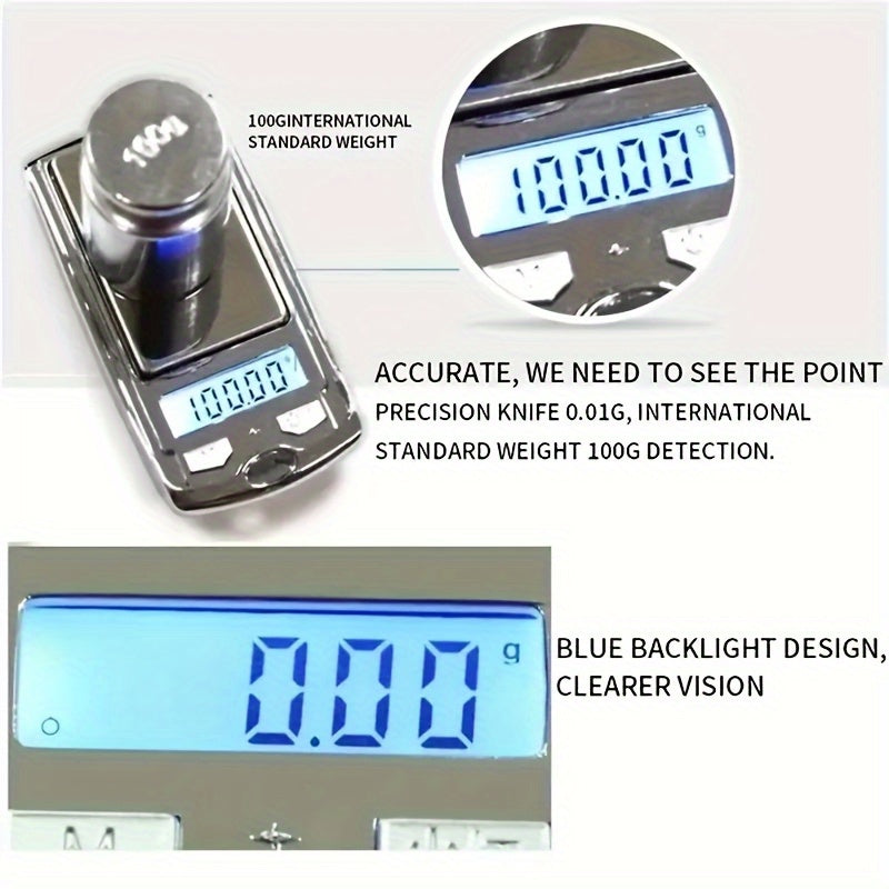 Mini Digital Pocket Scale with Backlit Display and Keychain Attachment, Listed 200 g/0.01 Option for Jewelry and Small-Item Weighing, Battery Not Included
