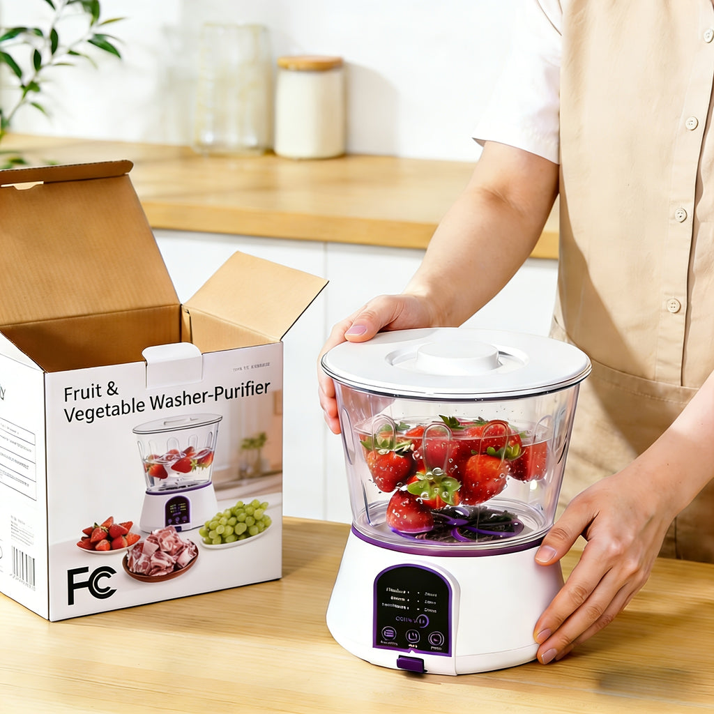 Fruit and Vegetable Cleaning Machine with Three Listed Function Modes, Single or Dual Battery Options for Household Produce Preparation Routines