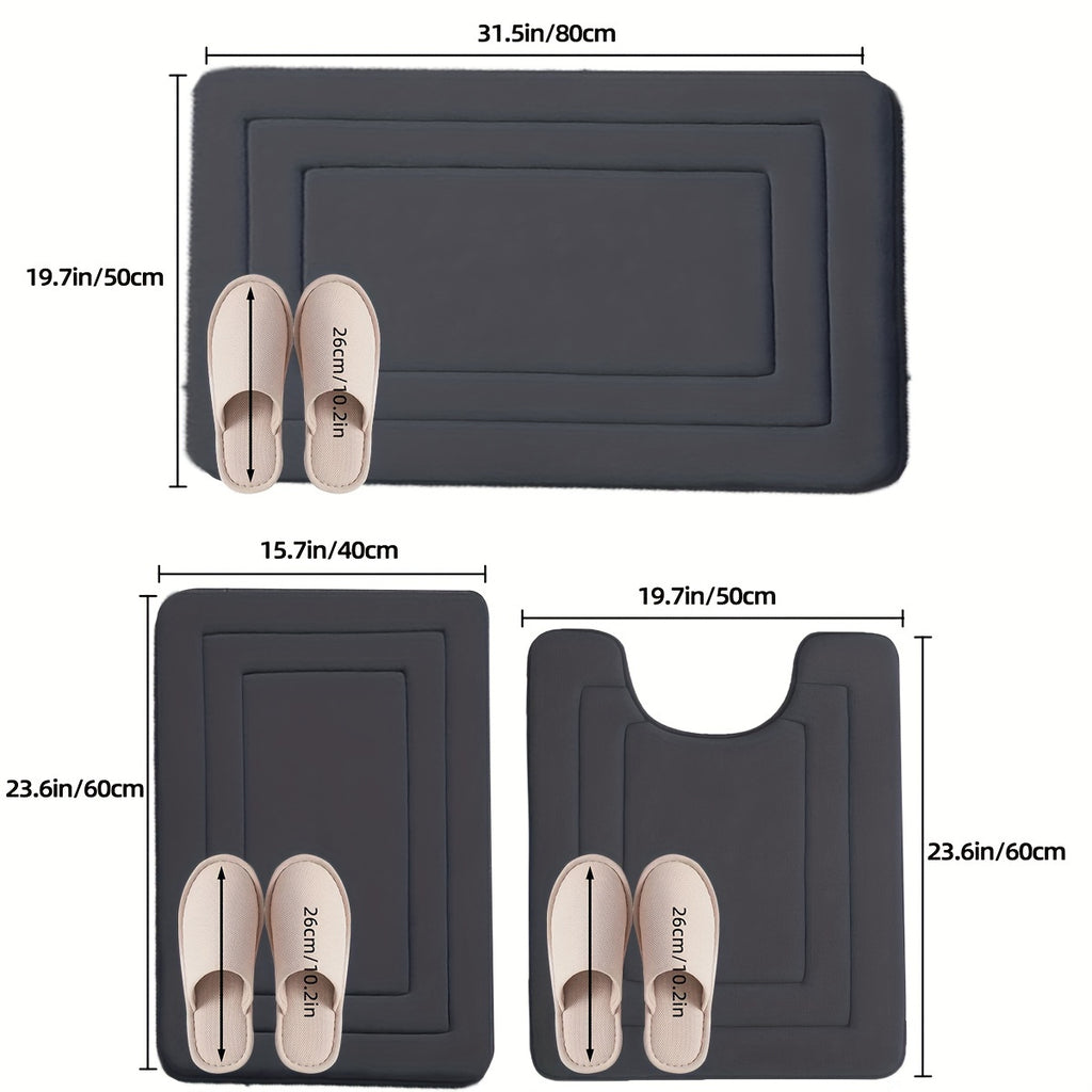 Cushioned Memory Foam Bath Mat with Four Size Options and Seven Color Labels, Single Indoor Floor Rug for Bathroom, Kitchen Sink, Laundry and Bedroom Spaces