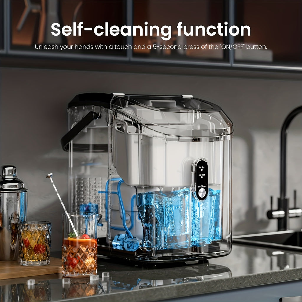 Nugget Ice Maker Countertop, 36 lbs Soft Chewable Pellet Ice Machine Daily, or 26 lb Bullet Ice Maker, Self-Cleaning, One-Touch, with Ice Scoop, for Kitchen Office, Christmas Birthday Gift