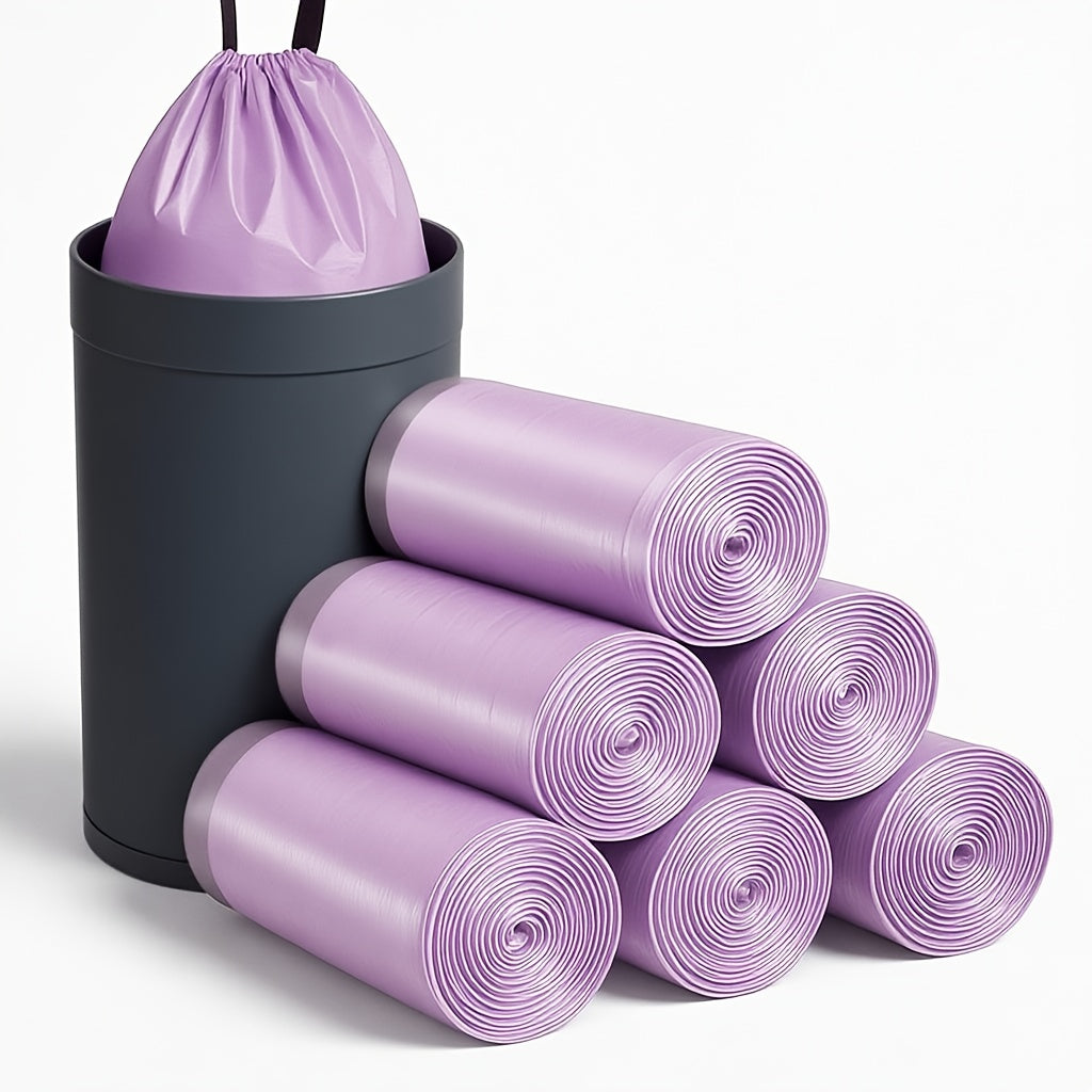 4 Gallon Drawstring Trash Bags, 98-Count Small Plastic Wastebasket Liners in White, Pink, Red or Purple for Bathroom, Bedroom and Office Cleanup