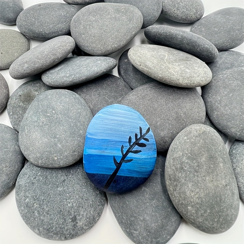 Painting Stones for DIY Rock Art and Decorative Craft Projects with Smooth Flat Stone References, Mixed Size Wording and 150PCS Selection Label