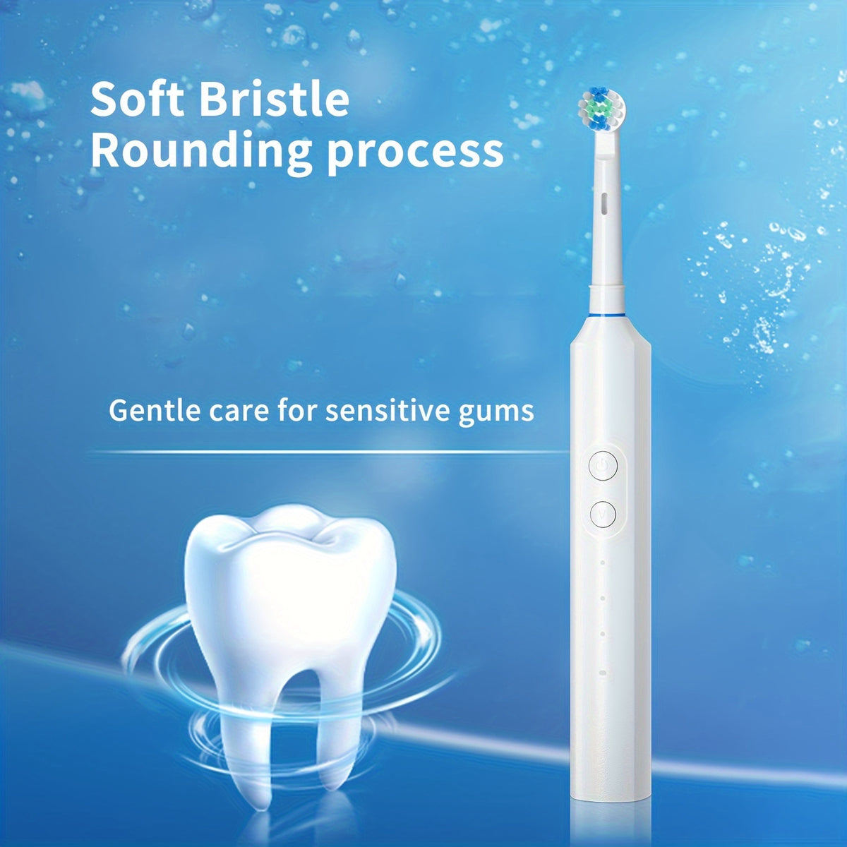 Orinatola Rotating Electric Toothbrush for Adults with Four Brush Heads, Travel Case, Three Modes and Two-Minute Timer, USB Charging in Black or White