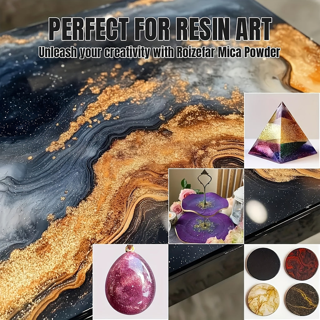 Resin Casting Color Powder Set with Listed 28 Mixed Colors for Compatible Resin Craft Projects, Decorative Jewelry Coloring and Adult DIY Design Practice