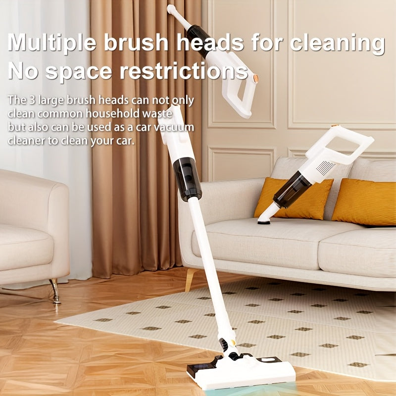 Cordless Handheld Vacuum 5-in-1 in White, Rechargeable Home and Car Vacuum Cleaner for Pet Hair, Carpets and Hard Floors, Listed 45-Minute Runtime
