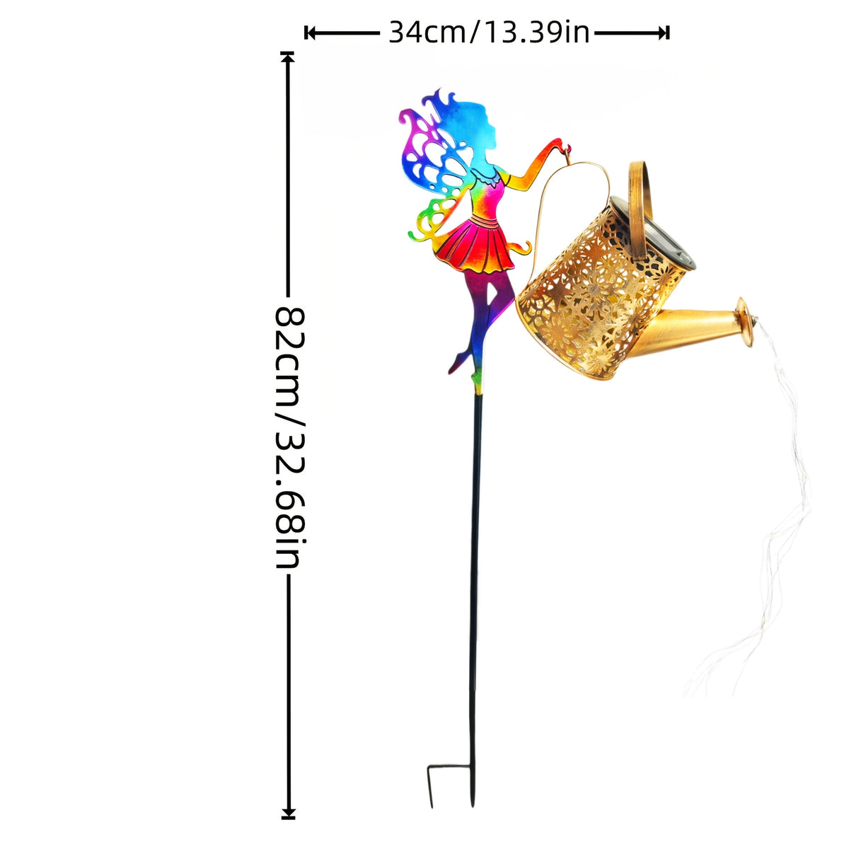 Solar Watering Can Garden Light, Metal Hanging Lamp with Fairy-Light Decoration for Patio, Lawn and Courtyard Displays, Warm Lamp or Lanterns Options