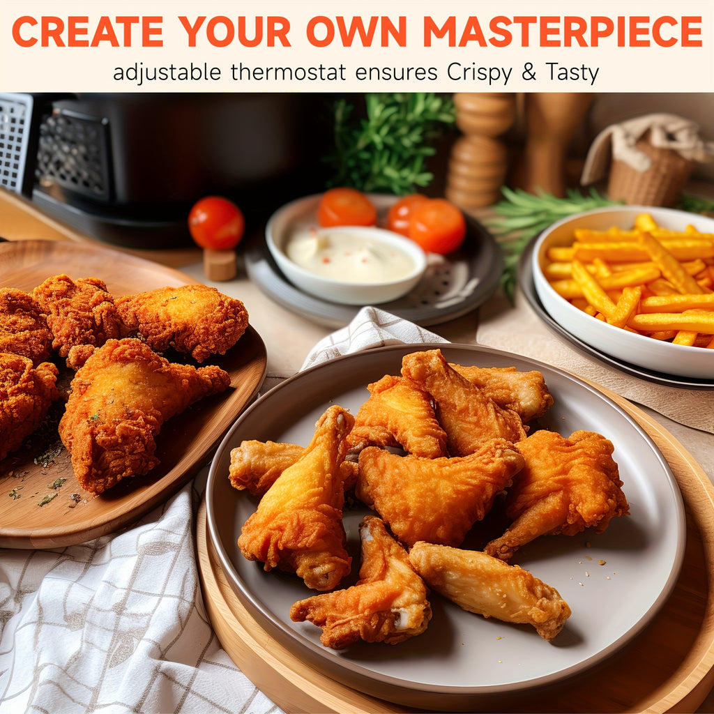 SUSTEAS Household Deep Fryer, 1500W with Adjustable Temperature Control, Nonstick Inner Pot and Frying Basket, 1.5L to 6L Kitchen Capacity Options
