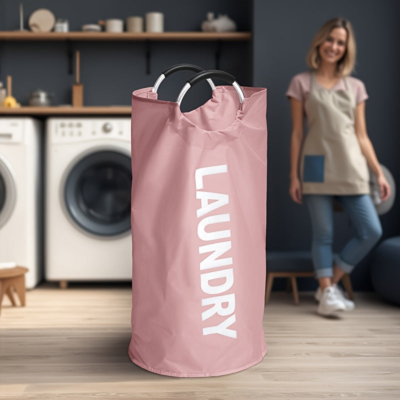 Half-Ring Handle Laundry Basket, Foldable Fabric Clothes Hamper in 16.64, 21.66 or 25.1 gal Options for Bedroom and Laundry Room Organization