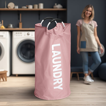 Half-Ring Handle Laundry Basket, Foldable Fabric Clothes Hamper in 16.64, 21.66 or 25.1 gal Options for Bedroom and Laundry Room Organization