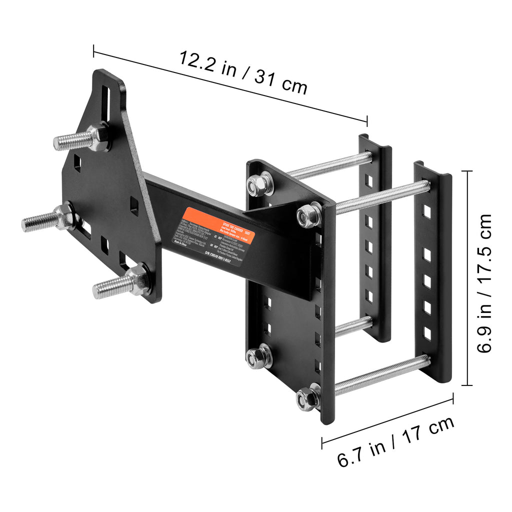 Trailer Spare Tire Carrier by VEVOR for Compatible Utility and Boat Trailers, Three-Bolt Wheel Mount with Listed 160 lb Capacity and Galvanized Hardware