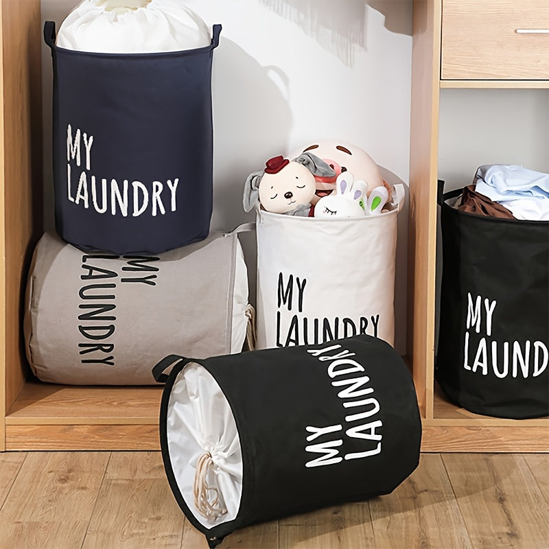 Half-Ring Handle Laundry Basket, Foldable Fabric Clothes Hamper in 16.64, 21.66 or 25.1 gal Options for Bedroom and Laundry Room Organization
