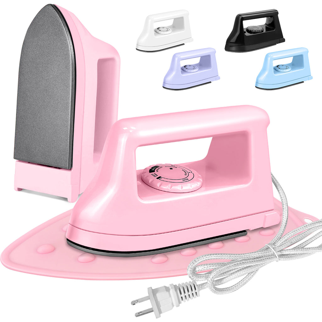 Mini Craft Heat Press 400W with Base Pad, Portable Heat Transfer Iron for DIY T-Shirts, Shoes, Bags and Compatible Vinyl Customization Projects