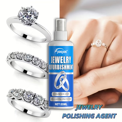 Jewelry Polish with Sponge, Listed 1.86oz Surface Brightening Formula for Compatible Metal Bracelets and Necklaces, At-Home Jewelry Care Accessory