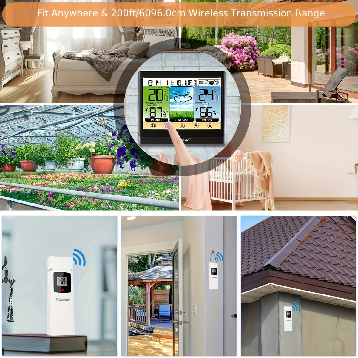 Touchscreen Weather Station with 5.9-Inch Color LCD, Indoor Outdoor Temperature and Humidity, Dew Point and Heat Index, Black Display with One Listed Remote Sensor
