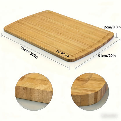 Large Wooden and Bamboo Cutting Board with Listed Juice Trough, Ordinary and Upgrade Size Options for Kitchen Food Preparation, Cheese Serving and Everyday Chopping