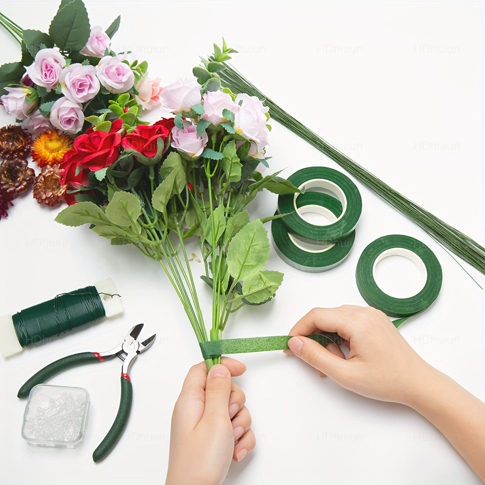 Floral Arrangement Tool Kit, Listed 105-Piece Set with Green Tape, Wire, Boutonniere Flower Pin and Wire Cutter for Adult DIY Wreath and Flower Crafts