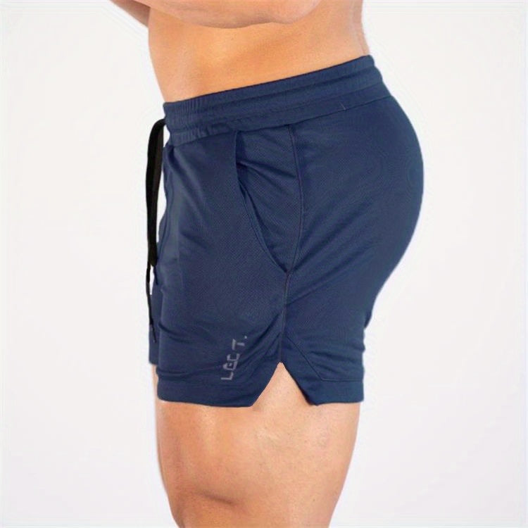 Men's Three-Quarter Fitness Shorts with Slim Stretch Styling, Lightweight Workout Pants for Running and Gym Routines in Black, Grey or Olive Green, S–XL