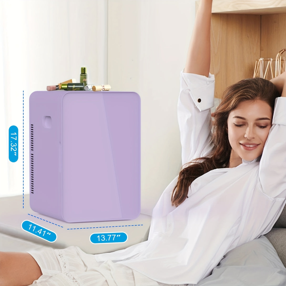 Portable Mini Fridge by ADVWIN, Glass-Front Cooler and Warmer with Listed AC/DC and 12V Support for Bedroom, Office, Dorm and Car Use
