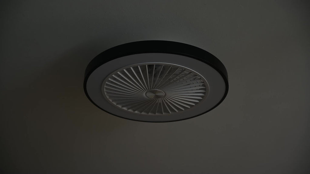 Enclosed Ceiling Fan with Light and Remote, 20-Inch Design with 1800K Amber Nightlight, Dimmable 3000K-6500K Lighting and Six-Speed Reversible DC Motor