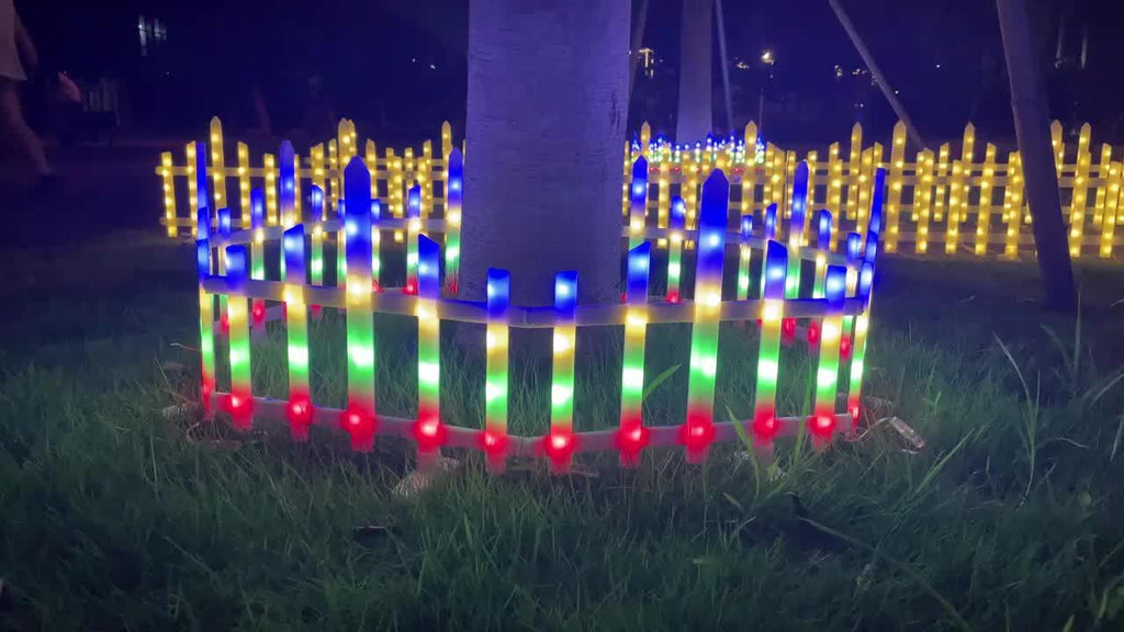 Warm Color Solar Decorative Lights, 8-Piece Pack with 110.24-Inch Size Label for Outdoor Garden, Fence, Lawn and Pathway Accents or Seasonal Holiday Displays