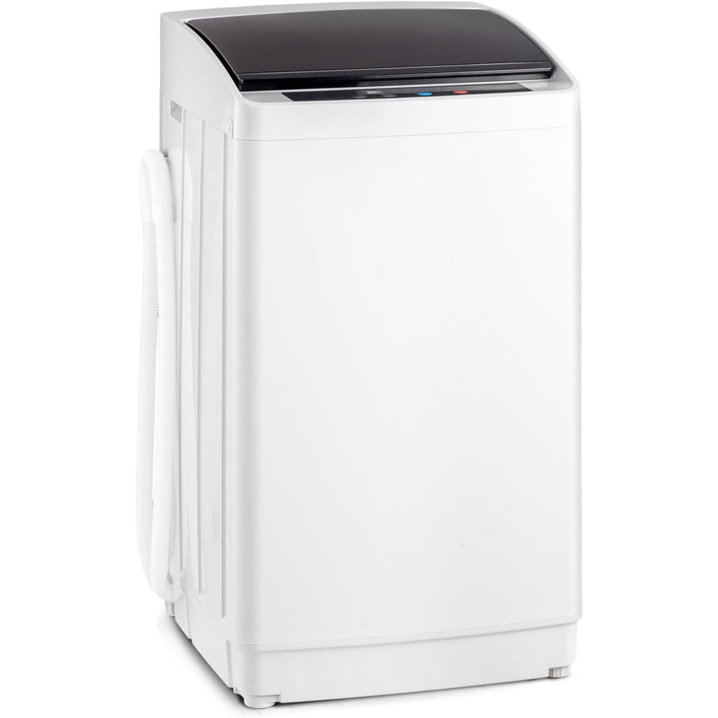 Compact Washing Machine with Drain Pump, Fully Automatic 17.8 lbs Portable Laundry Washer with Stainless Steel Tub, 110V Top Load for Apartments, Dormitories, RVs, Campers and Small Homes
