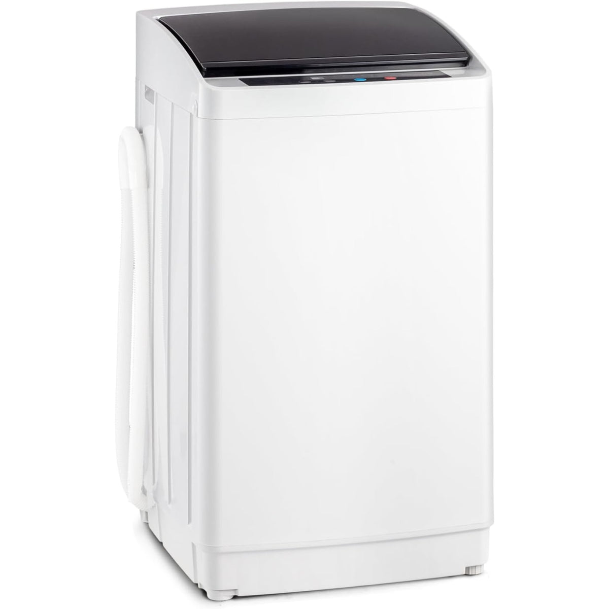 Compact Washing Machine with Drain Pump, Fully Automatic 17.8 lbs Portable Laundry Washer with Stainless Steel Tub, 110V Top Load for Apartments, Dormitories, RVs, Campers and Small Homes